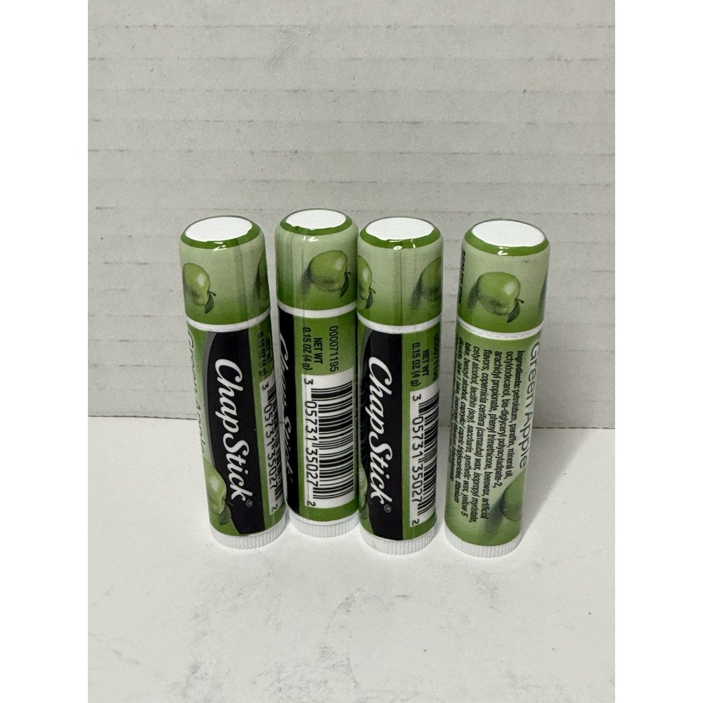 4 New Sealed Chapstick Lip Balm Green Apple 0.15 ounces